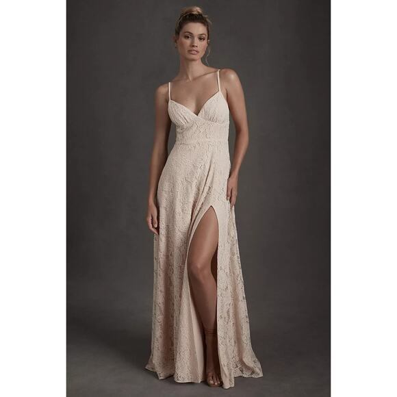 New Anthropologie BHLDN Fame and Partners Charlotte Lace Maxi Dress $329 Gown - Picture 1 of 8